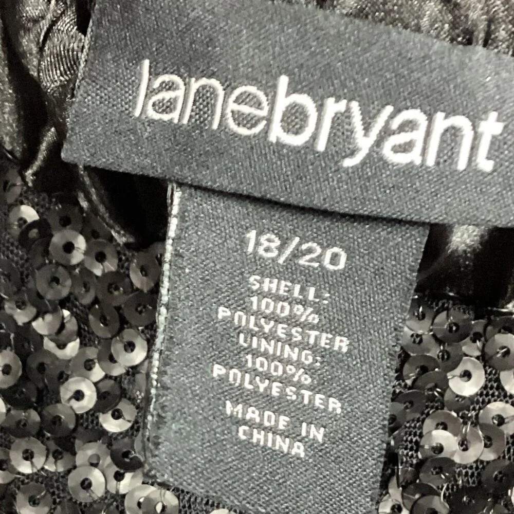 Lane Bryant Black Sequin Midi Skirt 18/20